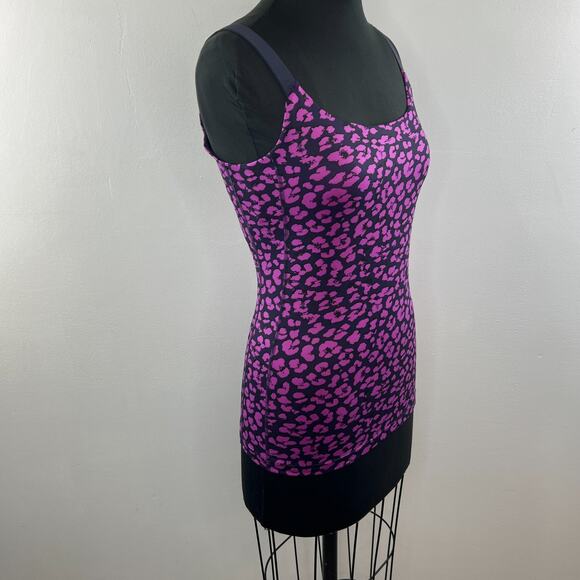 LULULEMON  Purple Cheetah Animal Print BARRE NONE Tank Top Size 6 RARE - Picture 3 of 7